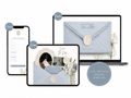 Save the Date Website Template Canva Dusty Blue Invitation with RSVP