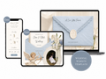 Wedding Website Template Canva Dusty Blue Invitation with RSVP