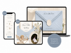 Wedding Website Template Canva Dusty Blue Invitation with RSVP
