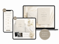 Wedding Website Template Canva Elegant Ivory Invitation with RSVP Editable Online