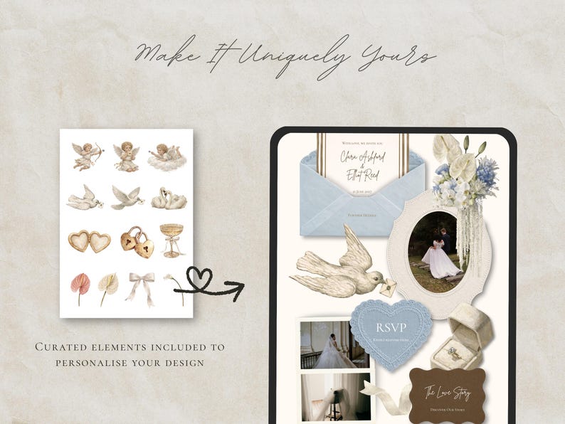 Wedding Website Template Canva Dusty Blue Invitation with RSVP