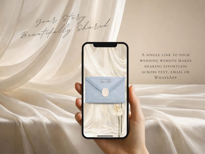 Save the Date Website Template Canva Dusty Blue Invitation with RSVP