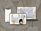 Wedding Website Template Canva Dusty Blue Invitation with RSVP