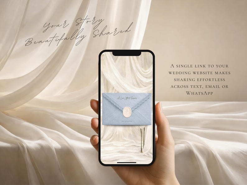 Wedding Website Template Canva Dusty Blue Invitation with RSVP