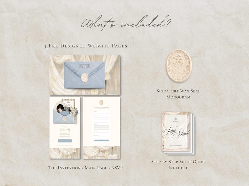 Save the Date Website Template Canva Dusty Blue Invitation with RSVP