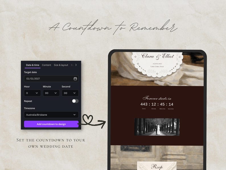 Wedding Website Template Canva Green & Burgundy Invitation with RSVP