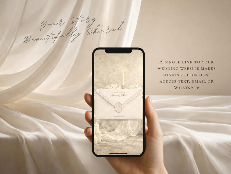 Save the Date Website Template Elegant Ivory Invitation with RSVP