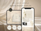 Wedding Website Template Canva Elegant Ivory Invitation with RSVP Editable Online