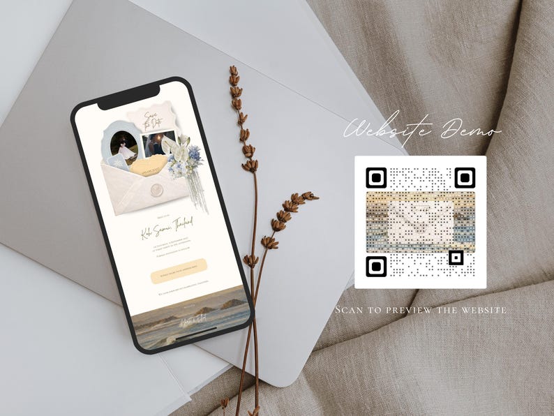 Save the Date Website Template  Beach Modern Invitation with RSVP