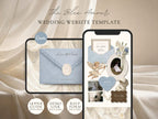 Wedding Website Template Canva Dusty Blue Invitation with RSVP