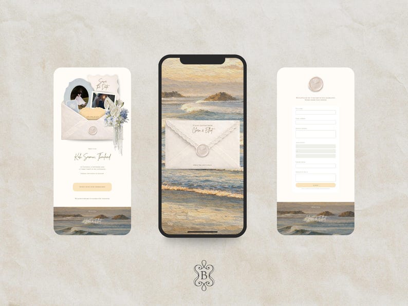 Save the Date Website Template  Beach Modern Invitation with RSVP