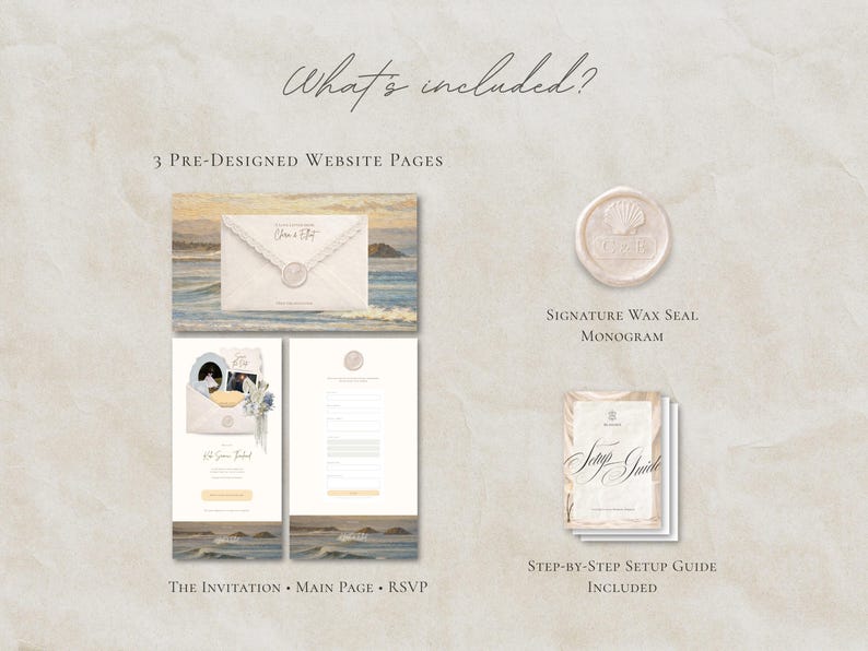 Save the Date Website Template  Beach Modern Invitation with RSVP