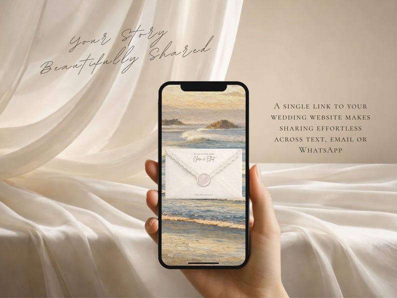 Save the Date Website Template  Beach Modern Invitation with RSVP