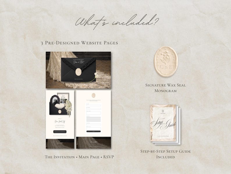Save the Date Website Template  Black & White Modern Invitation with RSVP