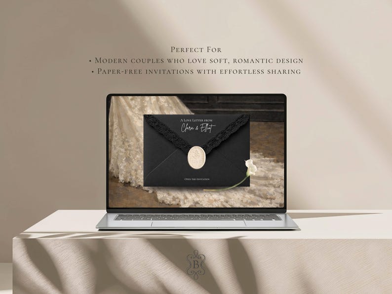 Save the Date Website Template  Black & White Modern Invitation with RSVP
