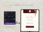 Burgundy Save the Date Website Template Wedding Invitation with RSVP