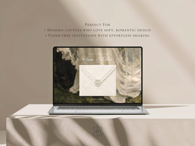 Luxury Romantic Wedding Website Template Canva Editable Save the Date Website Invitation with RSVP
