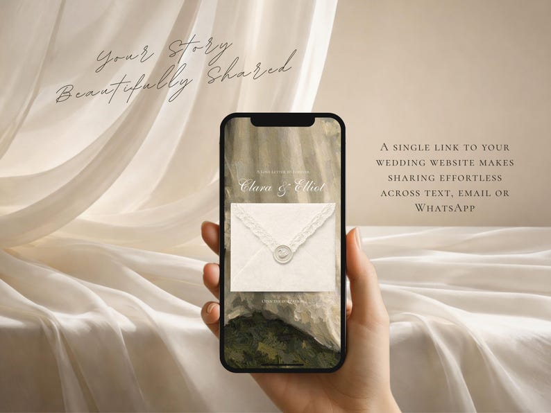 Luxury Romantic Wedding Website Template Canva Editable Save the Date Website Invitation with RSVP