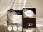 Wedding Website Template Canva Green & Burgundy Invitation with RSVP