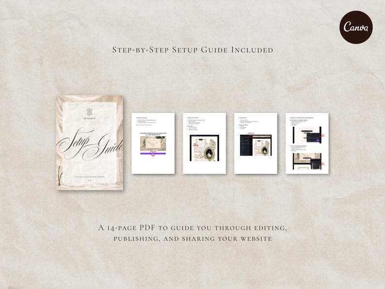 Wedding Website Template Canva Green & Burgundy Invitation with RSVP