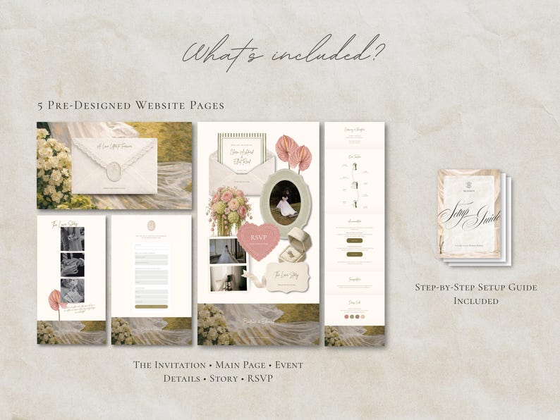 Wedding Website Template Canva Modern Invitation with RSVP