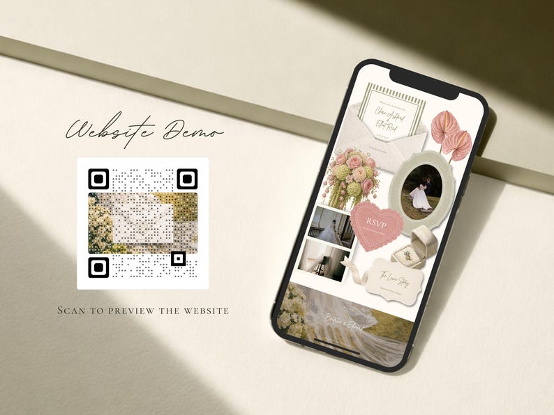 Wedding Website Template Canva Modern Invitation with RSVP