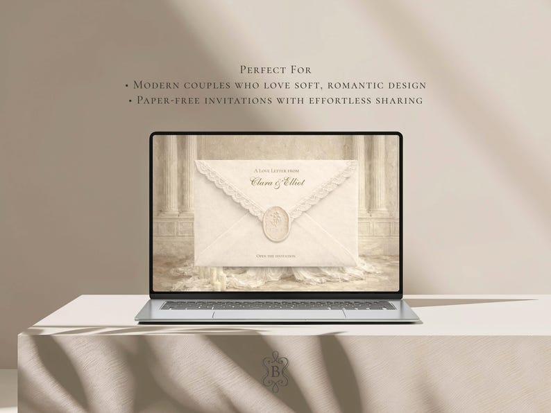 Save the Date Website Template Elegant Ivory Invitation with RSVP