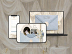 Save the Date Website Template Canva Dusty Blue Invitation with RSVP