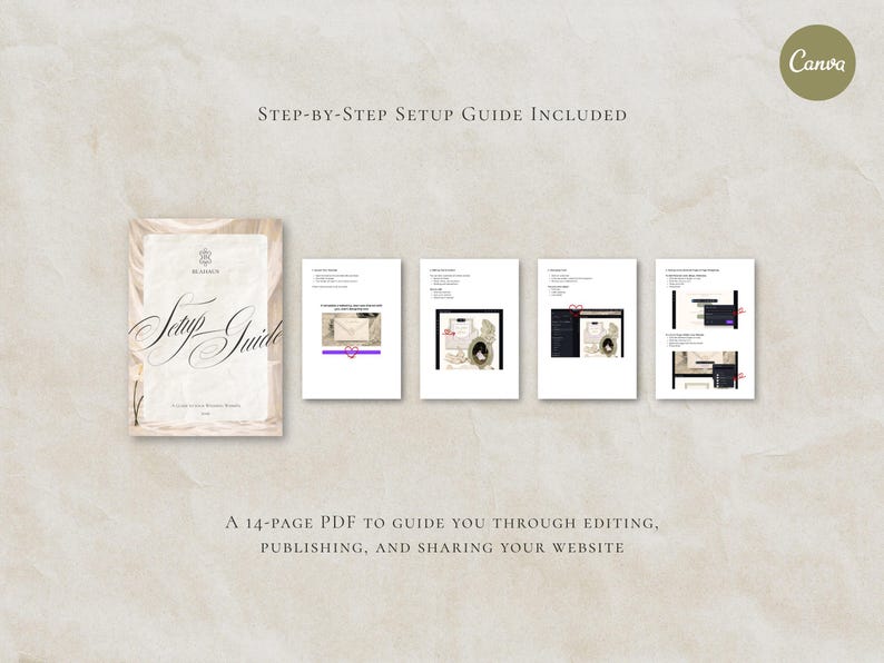 Save the Date Website Template  Blush & Sage Invitation with RSVP