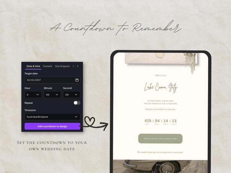 Save the Date Website Template  Sage & Ivory Invitation with RSVP