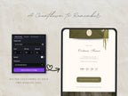 Olive Green Save the Date Website Template Wedding Invitation with RSVP