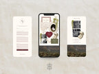 Wedding Website Template Canva Green & Burgundy Invitation with RSVP