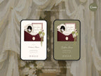 Burgundy Save the Date Website Template Wedding Invitation with RSVP