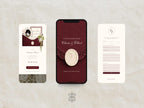 Burgundy Save the Date Website Template Wedding Invitation with RSVP