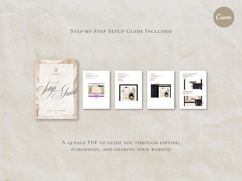 Wedding Website Template Canva Modern Invitation with RSVP