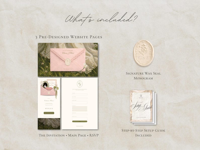 Save the Date Website Template  Blush & Sage Invitation with RSVP