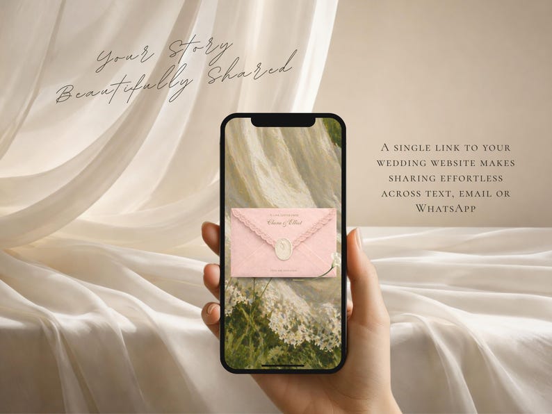 Save the Date Website Template  Blush & Sage Invitation with RSVP