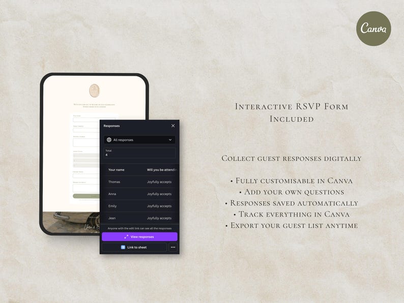 Save the Date Website Template  Sage & Ivory Invitation with RSVP