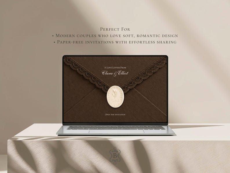 Brown and Ivory Save the Date Website Template Wedding Invitation with RSVP