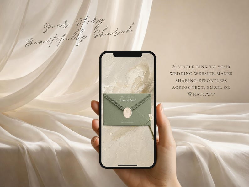 Save the Date Website Template  Sage & Lace Invitation with RSVP