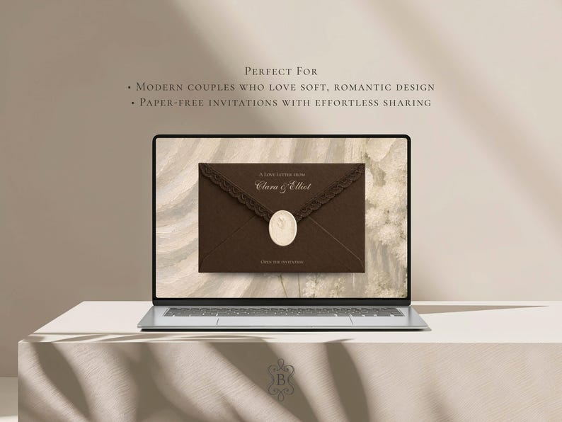 Wedding Website Template Canva Brown and Ivory Invitation with RSVP