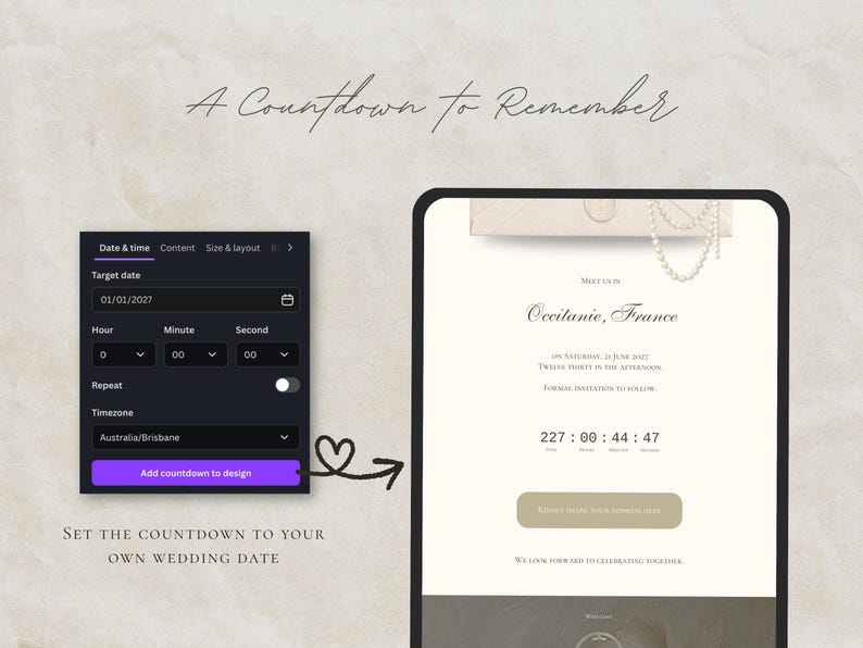 Pearl & Ivory Save the Date Website Template Wedding Invitation with RSVP