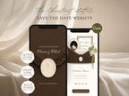 Brown and Ivory Save the Date Website Template Wedding Invitation with RSVP