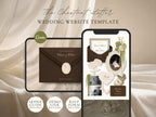 Wedding Website Template Canva Brown and Ivory Invitation with RSVP