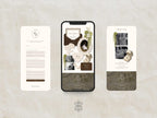 Wedding Website Template Canva Brown and Ivory Invitation with RSVP