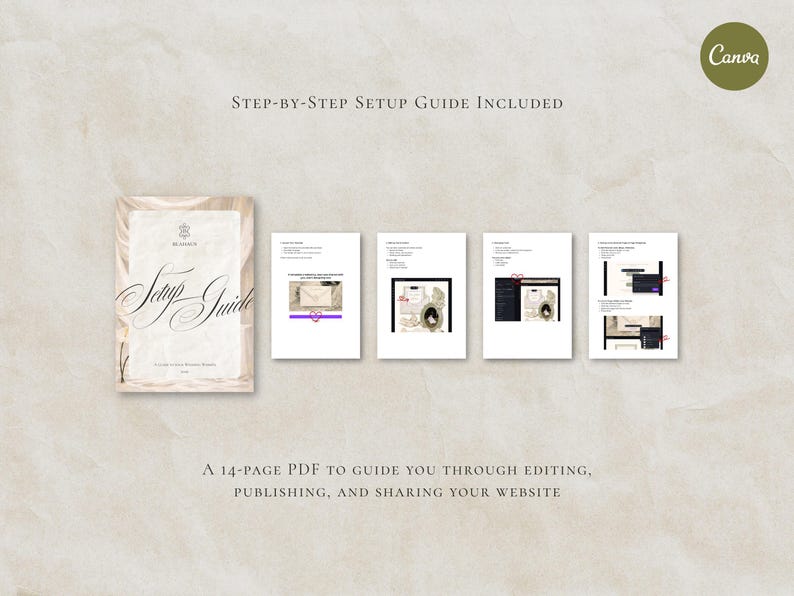 Wedding Website Template Canva Brown and Ivory Invitation with RSVP