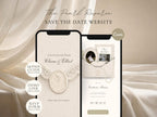 Pearl & Ivory Save the Date Website Template Wedding Invitation with RSVP